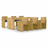 Set mobilier de gradina cu perne, 7 piese, lemn de pin tratat GartenMobel Dekor, vidaXL