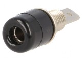 Conector banană 4mm soclu 32A 33VAC 70VDC negru nichelat