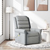 Gossi fotoliu de masaj rabatabil, gri deschis, textil