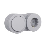 Priză+&icirc;ntrerupător aplicat 16A IP54 gri Xone - OVIVO | 406-240000-910