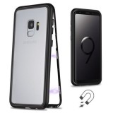 Husa Samsung Galaxy S9 Plus Magnetica,spate din sticla securizata+folie privacy, Transparent