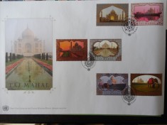 ONU-MAUSOLEUL TAJ MAHAL-FDC-DESCRIERE foto