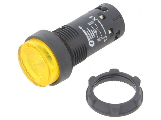Comutator Apăsare 22mm 1NO Galben