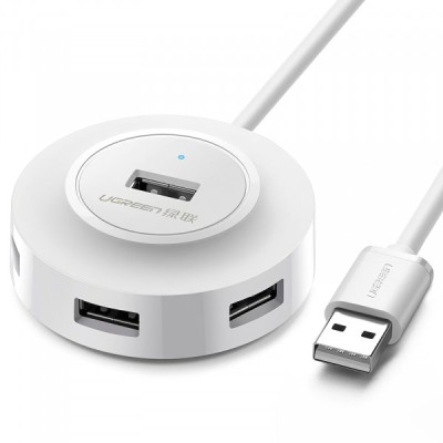 Hub USB UGREEN CR106, 4 x USB-A, 1m, Alb foto