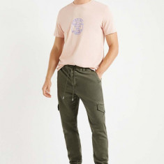 Desigual pantaloni barbati, culoarea verde, jogger