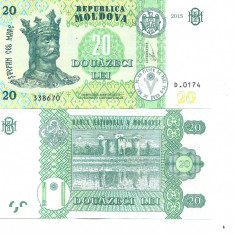 Moldova bancnota 20 lei 2015 UNC