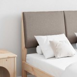 VidaXL Tăblie tapițată Gri taupe 120 cm Lemn de pin masiv 879297