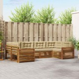vidaXL Seturi de canapele 6 pcs Natural și Bej Lemn Solid de Acacia 3374028