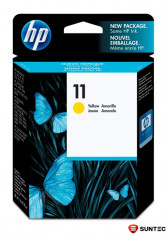 Cartus cu cerneala original expirat HP 11 Yellow pentru HP Business InkJet 1000 1100D 1200 2200 2300 2600 2800 OfficeJet 9110 9120 9130 OfficeJet Pro foto