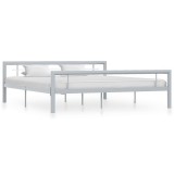 vidaXL Cadru de pat, gri și alb, 180 x 200 cm, metal
