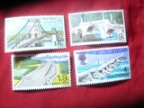 Serie Marea Britanie 1968 Poduri , 4 valori ,guma patata