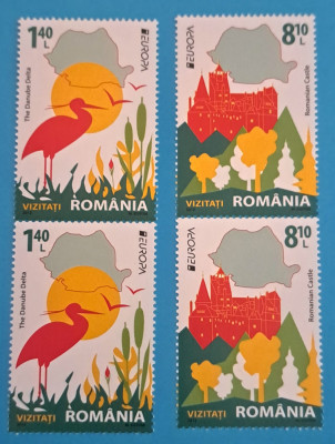 TIMBRE ROMANIA LP 1938/2012 VIZITATI ROM&amp;Acirc;NIA -EUROPA 2012 -Serie &amp;icirc;n pereche -MNH foto