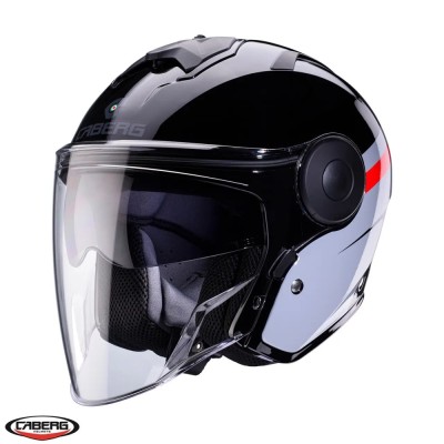 Casca open face pentru scuter - motocicleta (jet) Caberg model Soho SV Zephyr L7 negru/gri/rosu lucios Negru/gri/rosu lucios L (59/60cm) foto