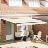 vidaXL Cortina Retractabilă Crem 400x300 cm țesătură 3330492