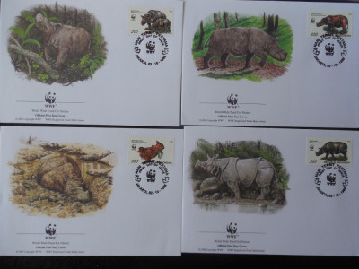 Indonesia-WWF,FDC elefanti-set complet foto