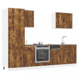 Set dulap de bucătărie din 7 piese &bdquo;Lucca&rdquo; stejar afumat Lemn