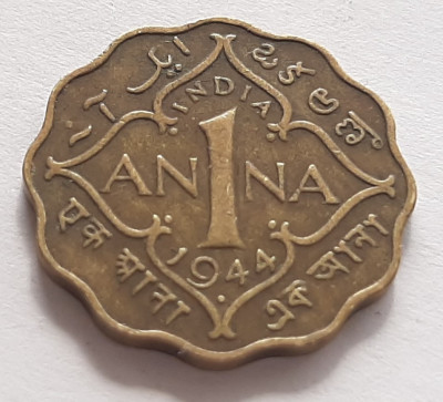 34. Moneda India 1 anna 1944 foto