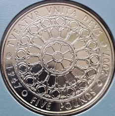 5 pounds 2007 Marea Britanie, Diamond Wedding, Brilliant uncirculated, Royal Mint Pack, km#1077