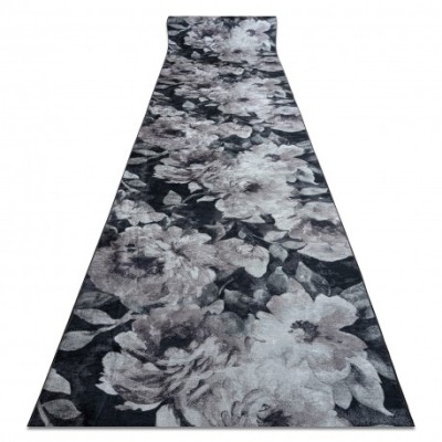 Traversa anti-alunecare LOTUS BOUQUET 52901 Flori gri / bej PENTRU SPĂLARE, 120 cm foto