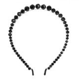 Coroniță Păr, Metalică, Pietre Negre Mici și Mari, Formă Diamant, Oem