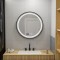 Oglinda LED Rotunda, 70cm, Celeste Majeste Noir MotionGlow Marcello, Sistem Dezaburire, Ceas &amp; Termometru, Dimabila ModernLight Concept