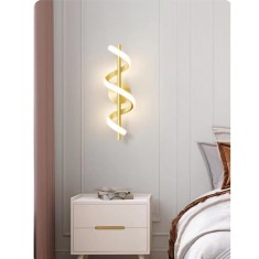 Aplica LED, 15W, 800lm, spirala creativa, aurie, lumina calda/neutra/rece