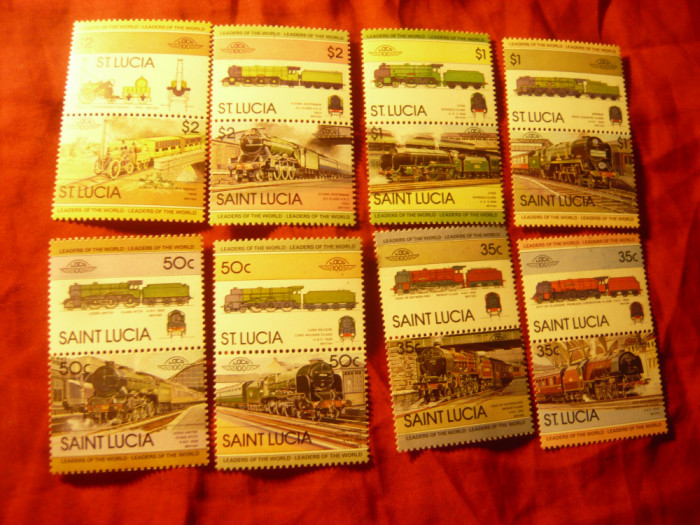 Serie St.Lucia 1985 - Locomotive , 8 perechi