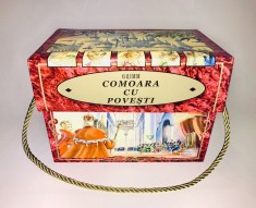 Comoara/Cutia/cufarul/Micul meu sipet cu povesti, Fratii Grimm, carti/basme pentru copii bogat ilustrate, Flamingo, 2007, cufar si snur, 5 vol. st fb