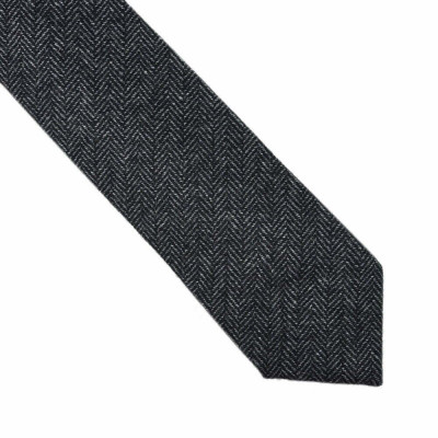 Cravata lata, Onore, negru, lana, 145 x 7 cm, model liniar foto