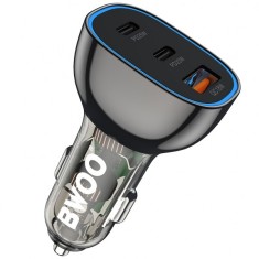 Incarcator Auto BWOO BO-CC96, 68W, 3A, 1 x USB-A - 2 x USB-C, Negru