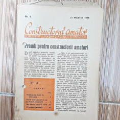 Constructorul amator, supliment lunar al revistei stiintelor nr.4/1948