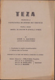 HST C322 Teza doctorat chimie 1933 Cernauti Leon Sauciuc