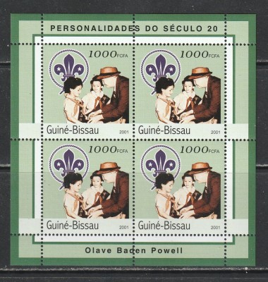 Guinea Bissau 2001 - Personalitati ale secolului XX Olave Baden Powel S/S 1v MNH foto