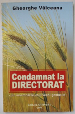 CONDAMNAT LA DIRECTORAT de GHEORGHE VALCEANU , INSEMNARILE UNUI VECHI GOSTATIST , 2004 , DEDICATIE * foto