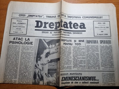 dreptatea 2 august 1990-art. marin munteanu - eminescianismul foto