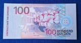 100 Gulden 2000 - Bancnota veche SURINAM, seria AU 954298 - stare foarte buna UNC