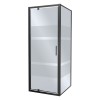 Cabina dus Kerra Tomar 80x80 cm, patrata, sticla grafit securizata 6mm, profil aluminiu negru, fara cadita