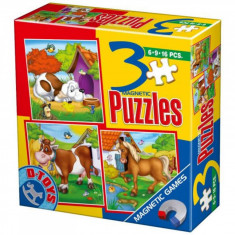 Puzzle Magnetic - Set 3 puzzle-uri Animale foto