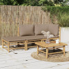 Set mobilier de gradina cu perne gri taupe, 3 piese, bambus GartenMobel Dekor, vidaXL