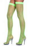 Ciorapi din plasa verde, cu banda elastica, Nylon Fishnet, Be Wicked, S-L