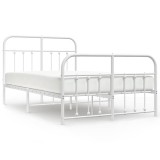 Cumpara ieftin Cadru de pat metalic cu tablie, alb, 120x200 cm