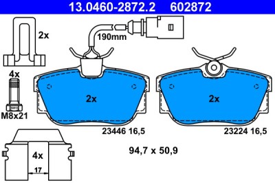 ATE 13.0460-2872.2 set placute frana,frana disc foto