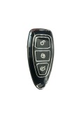 Husa Cheie Auto Ford Kuga, Negru cu contur Silver, Smartkey, Tpu AutoProtect KeyCars, Oem