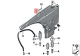 Rezervor spalator parbriz BMW Seria 1 (E82/E88), 09.2004-10.2013, Seria 3 (E90), 11.2004-06.2012, Gat de umplere cu capac,Cu senzor nivel lichid,Cu s