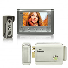 Kit Interfon video SilverCloud House 715 cu ecran LCD de 7 inch si Yala electromagnetica SilverCloud YR300 foto