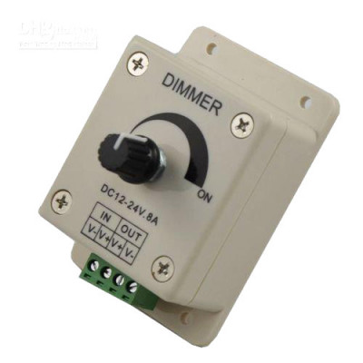 Dimmer LED Reglabil Cu Potentiometru, 8A, 96W, 12-24V DC foto