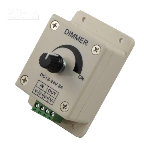 Dimmer LED Reglabil Cu Potentiometru, 8A, 96W, 12-24V DC