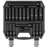 Set tubulare adanci de impact 1/2&quot;, 8-24mm, 19 piese