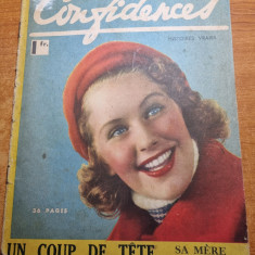 revista confidences (secrete)14 aprilie 1939-limba franceza,moda,sfaturi,machiaj