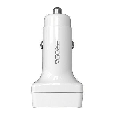 Incarcator Auto USB Proda PD-C31, 1 X USB Tip-C - 2 X USB, Quick Charge, 18W, Alb foto